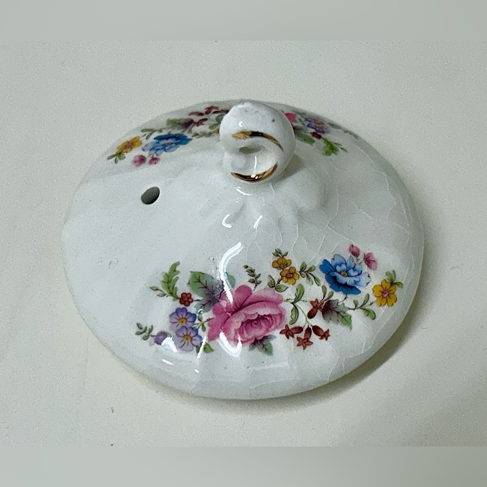 Vintage Sadler 3893 Gold Trim Floral Pattern Teapot Lid Replacement England